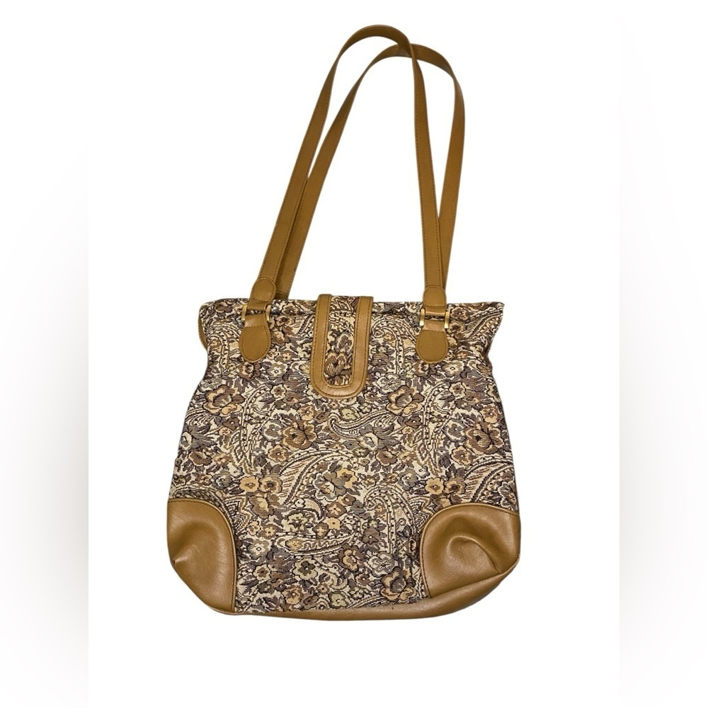Vintage Valerie Barad Floral Paisley Tapestry Purse Shoulder Bag 90s Shabby Chic